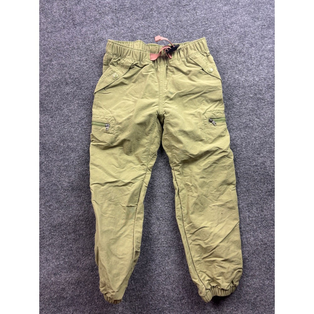Patagonia Cargo Pants Kids S 7-8 Green NetPlus Recycled Nylon Hiking Joggers